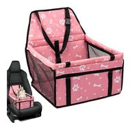 Dog Carrier Seat - Foldable Pet Car Seat, Washable Puppy Travel Bed | Breathable Car Moiffe With Storage Pockets For Road Trip, Adventures By