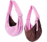 Dog Carrier Sling Adjustable Pet Crossbody Carrier Reversible Puppy Carrier Travel Safety Shoulder Bag for Dogs and Cats
