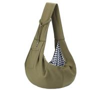 Dog Carrier Sling - Reversible Puppy Carrier Purse with Storage Pocket, Hand-Free Dog Sling Carrier for Carry Small Dogs and Cats, Travel Safety Harness, Dog and Cat Harness (Green)