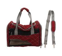 Dog Carrier Travel Bag, Collapsible Pet Carrier with Reflective Webbing, Extra Large Window, Foldable Design for Small Dogs Cats, Breathable Puppy Carrier for Outdoor Travel (Wine Red)