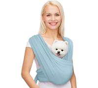 Dog Carriers for Small Dogs, Front Facing Dog Sling Carrier, Hands Free Cat Carrier, Size Adjustable, Reducing Back Pain, Premium Cotton, Safe and Soft Dog Carrier (S-L Blue)