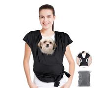 Dog Carriers for Small Dogs Front Handsfree Dog Backpack Carrier Adjustable Size,Breathable Mesh Cloth Puppy Carrier,Reducing Back Pain Dog Carrier Suitable for 0-15 Pound Puppies (Black)