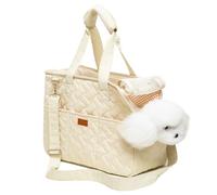 Dog Carriers for Small Dogs, Small Bag with Multi-Pockets & Safety Cord, Breathable Small Dog Carrier Bag, Traveling Pets Tote Purse for Travel Outdoor (16x7x12in)