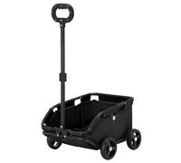 Dog Cart, Small Dog Stroller, Foldable Cart with Safety Rope, Storage Basket & Extendable Handle, for Travel, Walking, Vet Visits