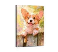 Dog & Cartoon Canvas Wall Art 60x90cm Home Wall Decor (Framed) 1F#1471