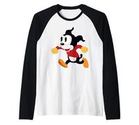 Dog Cartoon Running Raglan Baseball Tee