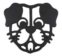 Dog Cast Iron Trivet for Hot Pots & Kitchen & Dining Table, Dog Lover Gifts & Dog Decor, Metal Wall Art, 2 or More for Set, Black, 7 by 6.5 Inches