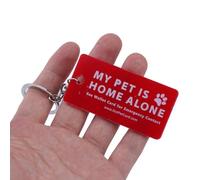 Dog Cat are Home Alone Alert Emergency Card & Key Tags with Emergency Contact Call Cards Pet Emergency Contact Keychain Key Tags Keychain