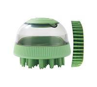 Dog Cat Bath Brush Massage Comb, Pet Shampoo Bath Brush with Shampoo Dispenser, Multifunctional Wet Dry Dual Use Pet Grooming Cleaning Comb Green
