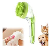 Dog Cat Bath Brush, Soft Silicone Dog Shampoo Brush, Pet Shampoo Massage Dispenser, Grooming Shower Brush, Puppy Pet Massage Bath Brush, Bubble Brush for Short Long-Haired Dogs and Cats (Green)