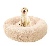 Dog Cat Bed Long Plush Washable Fluffy Round Dog Sofa Beds Calming Donut Pet Bed Soft Removable with Non-Slip Bottom Machine Washable, for Warm Sleep