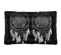 Dog Cat Bed Mat for Small Medium Pets, Soft Crate Pad Mattress Cushion No Slip Sleeping Kennel Mat Washable & Dry 36x24 inch Print Native American Dream Catcher Feathers Talisman
