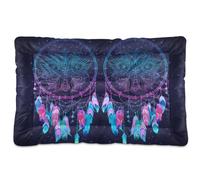 Dog Cat Bed Mat for Small Medium Pets, Soft Crate Pad Mattress Cushion No Slip Sleeping Kennel Mat Washable & Dry 24x18 inch Native American Dream Catcher Feathers Talisman