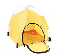 Dog Cat Bed Portable Pet Tent Cat Dog Indoor Outdoor Bed Folding Kitten Hut Pet Bedding(Yellow,38x38x40cm)