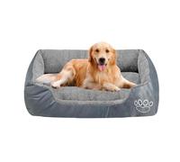 Dog Cat Bed Soft, Large, Warm and Soft Pet Cosy Anti Anxiety Beds with Non-Slip Bottom and Washable multi-size Calming Dog Bed for Labrador, German Shepherd, Golden Retriever Teddy,etc (Grey, L)