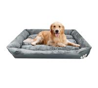 Dog Cat Bed Soft, Pet Bed, Warm and Soft Pet Cosy Anti Anxiety Beds with Non-Slip Bottom and Washable multi-size Calming Dog Bed for Labrador, German Shepherd, Golden Retriever Teddy,etc (Grey, L)