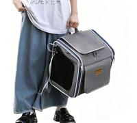 Dog & Cat Bike Pet Bag - Waterproof Handlebar Mount Pet Bike Bag, Breathable Mesh & Padded Interior, Foldable Bicycle Pet Carrier for Small Dogs & Cats Up to 15 Lbs