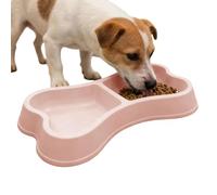 Dog Cat Bowl - Lightweight 2 In 1 Food Water Container, Double Layer Portable Dish With Widened Base | Pink Travel Pet Feeding Bowl For Indoor Outdoor Crate Kennel Use