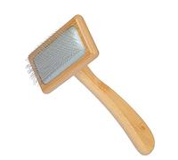 Dog & Cat brush, Pet Slicker Brush with Bamboo Handle for Long Hair & Short Hair Elegant Grooming Comb for Removing Shedding, Tangles and Dirt