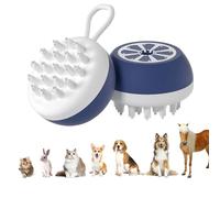 Dog Cat Brush Shampoo Brush for Long and Short Hair Bath Brush Rubber Curry Brush Blue B