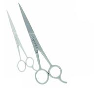 Dog, Cat Coat Grooming Scissors - Pet Shears - for Short, Medium and Long Fur Hair - Large (Silver-F)