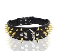 Dog Cat Collar Spiked Studded Pet Necklace For Small Medium Dogs Bulldog Adjustable Anti-Bite Collar large dog collar(J,S 5X56CM)