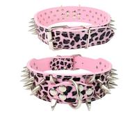 Dog Cat Collar Spiked Studded Pet Necklace For Small Medium Dogs Bulldog Adjustable Anti-Bite Collar large dog collar(K,XS 5X51CM)