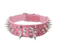 Dog Cat Collar Spiked Studded Pet Necklace For Small Medium Dogs Bulldog Adjustable Anti-Bite Collar large dog collar(PK,M 5X61CM)