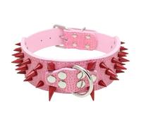 Dog Cat Collar Spiked Studded Pet Necklace For Small Medium Dogs Bulldog Adjustable Anti-Bite Collar large dog collar(HF,M 5X61CM)