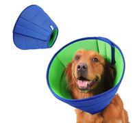 Dog & Cat Cone Collar, Adjustable Pet Recovery Collar, 1 PC Breathable Anti-Bite & Licking Neck Cone, Elizabeth Collars with Soft Protect Edge for 30-35cm Neck Circumference Dogs and Cats (Blue, M)
