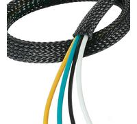 Dog & Cat Cord Protector, 4m PET Closed Cable Tidy Sleeve - 12-30mm Expandable, Ends Open Only, Cuttable, Chew-Proof Pet Protector for USB Charger Cables, Phone Leads & Small Cords - Black