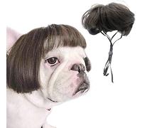 Dog Cat Cosplay Wig, Pet Wigs, for Halloween, Christmas, Parties, Festivals, Dog Wigs for Small Medium and Large Dogs Cosplay (Linen Color Bangs)