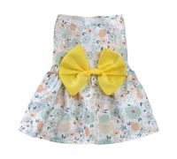 Dog Cat Dress Floral Print Bow Sleeveless Small Breed Spring