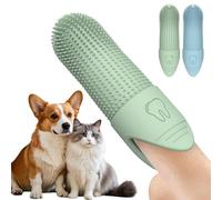 Dog & Cat Finger Toothbrush, 2 Pack 360° Soft Silicone Puppy Finger Tooth Brush, Removes Plaque Fresh Breath for Puppy & Kitten Tartar Removal Pets Teeth Cleaning Products