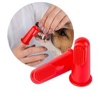 Murr Dog Toothbrush | Toothbrushes for Dogs | 2 PCS | Finger Toothbrush | Dentalcare for Dogs | Red