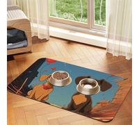Dog Cat Food Mats Absorbent Pet Feeding Mat Quick Dry Dog Water Dispenser Mat Non-Slip Dogs Placemat Two Dachshunds Cats Food Bowl Mats Cat Feeder Pad Pet Accessories 11.8x17.7in