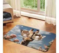 Dog Cat Food Mats Absorbent Pet Feeding Mat Quick Dry Dog Water Dispenser Mat Non-Slip Dogs Placemat Beautiful Giraffe Cats Food Bowl Mats Cat Feeder Pad Pet Accessories 11.8x17.7in