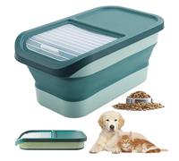Dog Cat Food Storage Container, 10kg/22Lbs Collapsible Pet Food Storage Containers with Sliding Lid Airtight Dog Food Storage Bin for Dogs Cats Dry Food Cereal (Green)