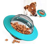 Dog&Cat Food Toys Leaking Dispenser Flying Balls,Pet Food Dry Storage Dispensing Puzzle Toy,Dog Treat Ball Toys Slow Eating IQ Disk Indestructible for Boredom with Frisbee Rotating Dog Interactive Toy