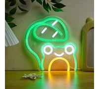 Dog & Cat LED Neon Sign Leaf Frog Neon Lights for Bedroom USB Powered Wall Mounted Neon Signs For Room 3D Wall Art Wedding Party Living Room Decorative Lighting Boys And Girls Gift (Leaf Frog)