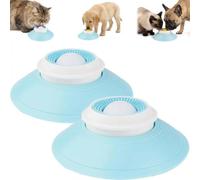 Dog Cat Lick Sphere Slow Feeder for Liquid Food & Peanut Butter,Interactive Licksphere for Dogs Anxiety Relief,Non-Slip Licking Bowl Enrichment Toys to Healthy Diet Food Container for Dogs Cats(White)