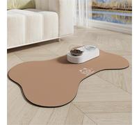 Dog Cat Mat For Food And Water Rapid Absorbent Pet Feeding Mat Bone Shaped Dog Placemat Bowl Pads With Rubber Backing No Stains Pet Food Mats Preferred By Cat Lovers Pet Carpet (50x80 cm,Brown)