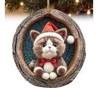 Dog Cat Owl & Raccoon Animal Ornaments for Christmas Tree, 2D Little Animals Pattern Acrylic Decoration Forest Animal Hanging Ornament, Christmas Tree Holiday Party Gifts Decoration