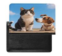 Dog Cat Passport Holder Unique PU Ultra-thin Passport Protective Case Compact Easy to Carry Passports Cover for Women And Men Passports Case