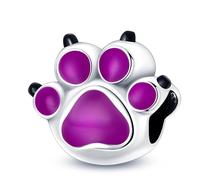 Dog Cat Paw Color Changing Glow In Dark Four Leaf Clover Lucky Elephant Sunflower Charm Bead Pendant 925 Sterling Silver Compatible With Pandora Charm Moments Bracelet (Dog Cat Paw Colour Change)