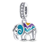 Dog Cat Paw Color Changing Glow In Dark Four Leaf Clover Lucky Elephant Sunflower Charm Bead Pendant 925 Sterling Silver Compatible With Pandora Charm Moments Bracelet (Color Changing Elephant)