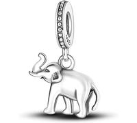 Dog Cat Paw Color Changing Glow In Dark Four Leaf Clover Lucky Elephant Sunflower Charm Bead Pendant 925 Sterling Silver Compatible With Pandora Charm Moments Bracelet (African Indian Elephant)
