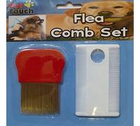 Dog Cat Pet Flea Metal & Plastic Comb Set with Magnifier