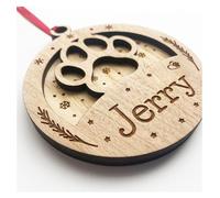 Dog Cat Pet Name Christmas Celebration Bauble Tree Decoration 2 Layer 3D - A Lovely Prezzy For Your Cat or Dog This Christmas