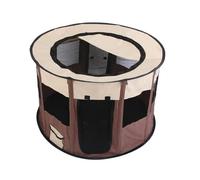 Dog Cat Playpen Pet Tent Waterproof Breathable Foldable Spacious Lightweight for Dogs Cats Rabbits for Indoor Outdoor Oxford cloth(Brown,L)